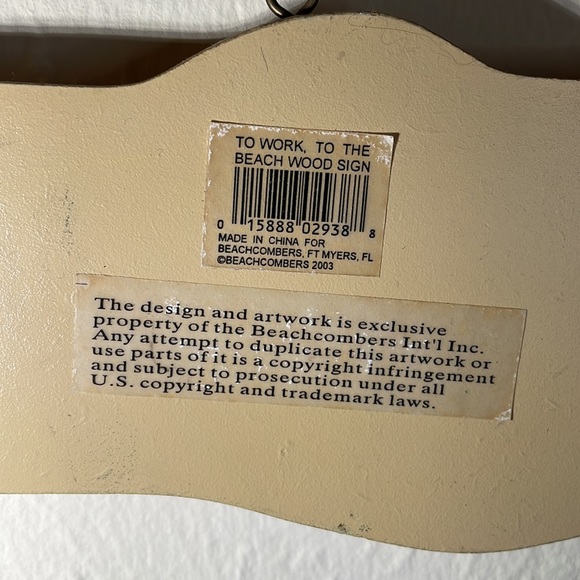 Decor Work Beach Wooden Hanging Sign - Picture 3 of 5